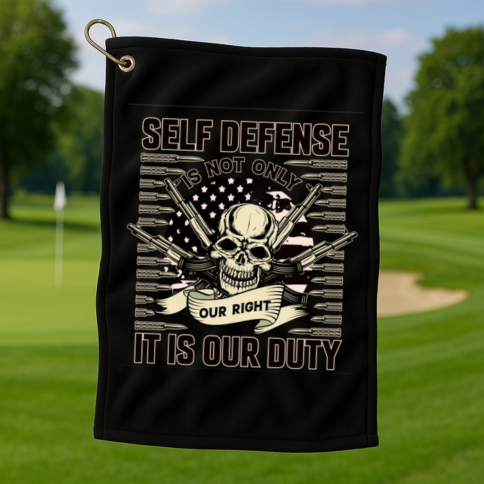 2nd Amendment Self Defense Golf Towel