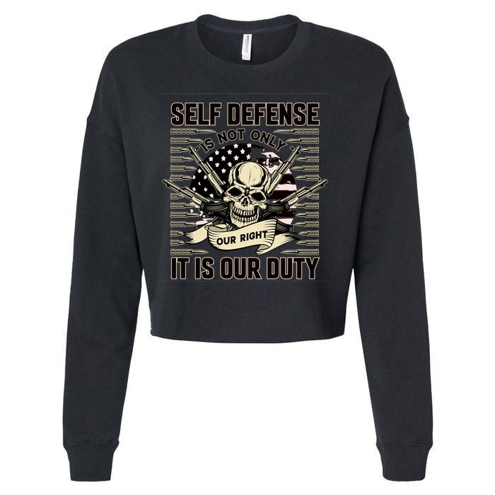 2nd Amendment Self Defense Cropped Pullover Crew