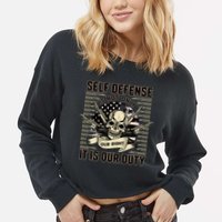 2nd Amendment Self Defense Cropped Pullover Crew