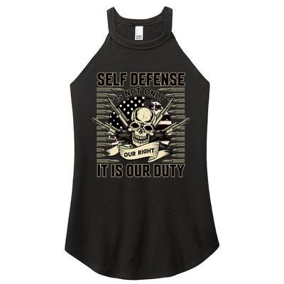 2nd Amendment Self Defense Women's Perfect Tri Rocker Tank