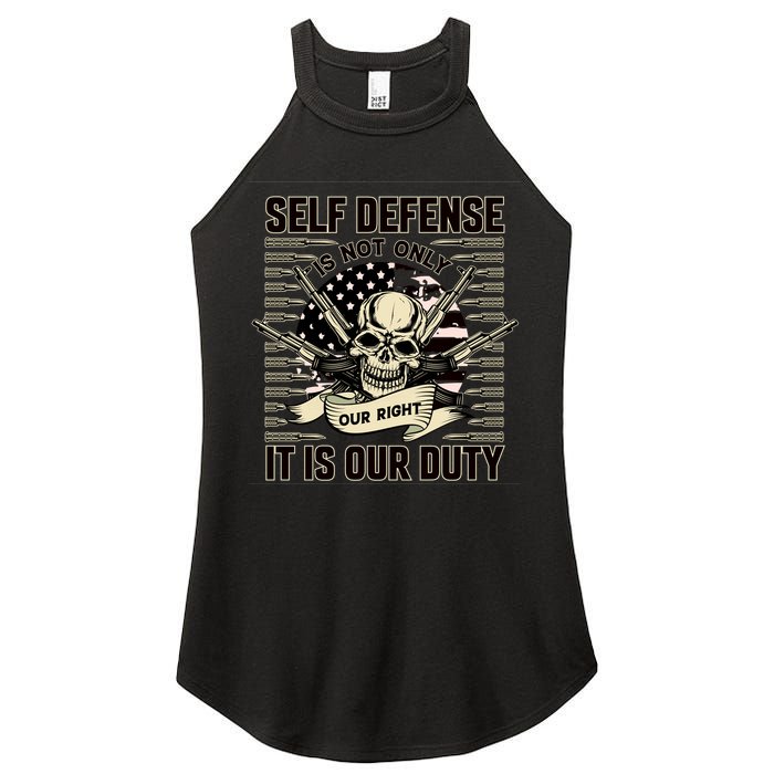 2nd Amendment Self Defense Women's Perfect Tri Rocker Tank
