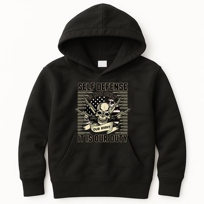 2nd Amendment Self Defense Kids Hoodie