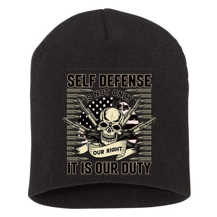 2nd Amendment Self Defense Short Acrylic Beanie