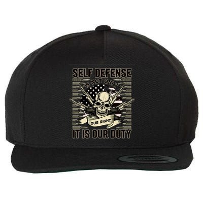 2nd Amendment Self Defense Wool Snapback Cap