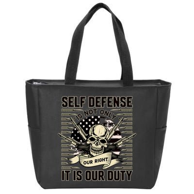 2nd Amendment Self Defense Zip Tote Bag