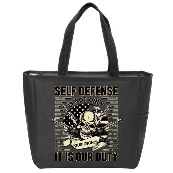 2nd Amendment Self Defense Zip Tote Bag