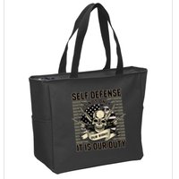 2nd Amendment Self Defense Zip Tote Bag