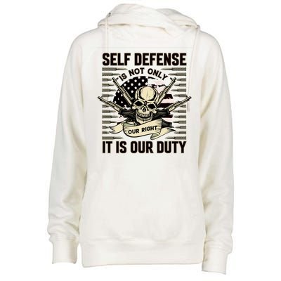 2nd Amendment Self Defense Womens Funnel Neck Pullover Hood