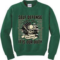 2nd Amendment Self Defense Kids Sweatshirt
