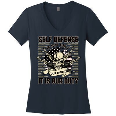 2nd Amendment Self Defense Women's V-Neck T-Shirt