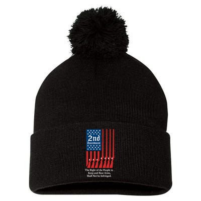 2nd Amendment Script Pom Pom 12in Knit Beanie