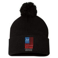 2nd Amendment Script Pom Pom 12in Knit Beanie
