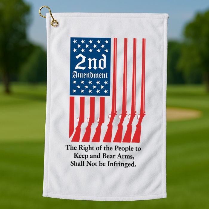 2nd Amendment Script Golf Towel