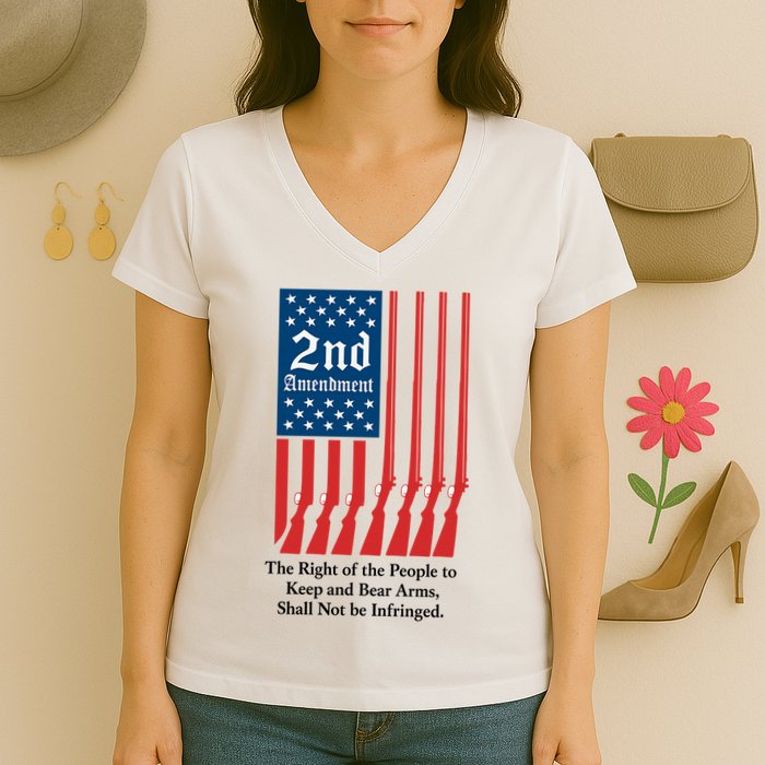 2nd Amendment Script Women's V-Neck T-Shirt