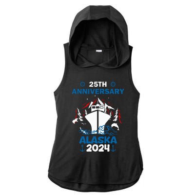 25th Anniversary Wedding Alaska Cruise 2024 Ladies PosiCharge Tri-Blend Wicking Draft Hoodie Tank