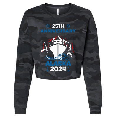 25th Anniversary Wedding Alaska Cruise 2024 Cropped Pullover Crew