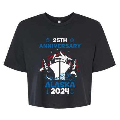 25th Anniversary Wedding Alaska Cruise 2024 Bella+Canvas Jersey Crop Tee