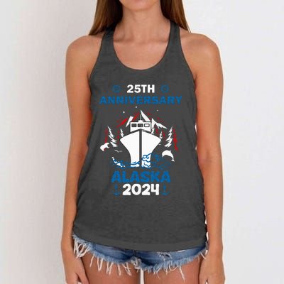 25th Anniversary Wedding Alaska Cruise 2024 Women's Knotted Racerback Tank