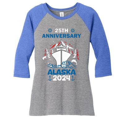 25th Anniversary Wedding Alaska Cruise 2024 Women's Tri-Blend 3/4-Sleeve Raglan Shirt