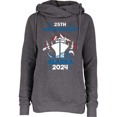 25th Anniversary Wedding Alaska Cruise 2024 Womens Funnel Neck Pullover Hood