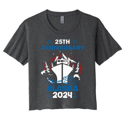 25th Anniversary Wedding Alaska Cruise 2024 Women's Crop Top Tee