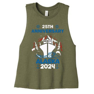 25th Anniversary Wedding Alaska Cruise 2024 Women's Racerback Cropped Tank