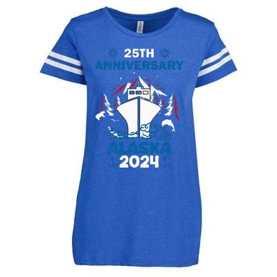 25th Anniversary Wedding Alaska Cruise 2024 Enza Ladies Jersey Football T-Shirt