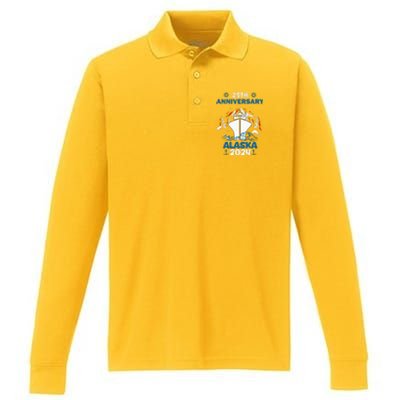 25th Anniversary Wedding Alaska Cruise 2024 Performance Long Sleeve Polo