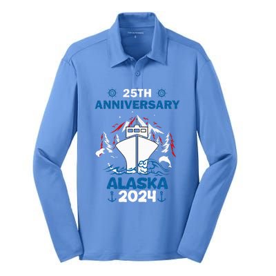 25th Anniversary Wedding Alaska Cruise 2024 Silk Touch Performance Long Sleeve Polo