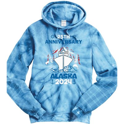 25th Anniversary Wedding Alaska Cruise 2024 Tie Dye Hoodie