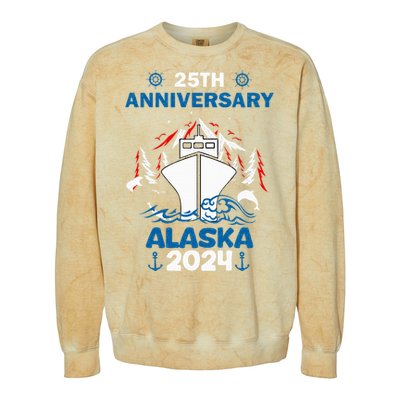 25th Anniversary Wedding Alaska Cruise 2024 Colorblast Crewneck Sweatshirt