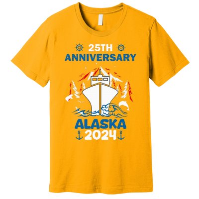 25th Anniversary Wedding Alaska Cruise 2024 Premium T-Shirt