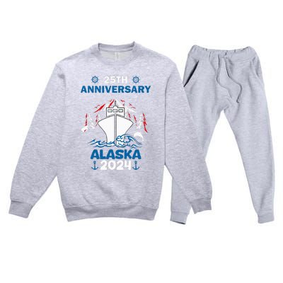 25th Anniversary Wedding Alaska Cruise 2024 Premium Crewneck Sweatsuit Set