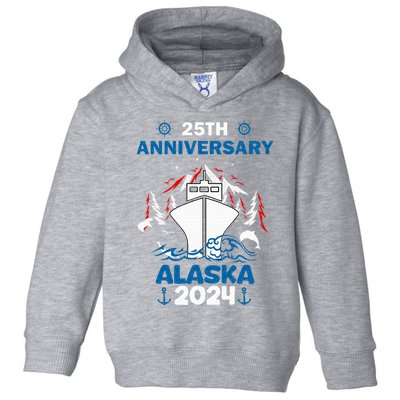 25th Anniversary Wedding Alaska Cruise 2024 Toddler Hoodie
