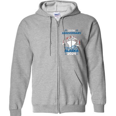 25th Anniversary Wedding Alaska Cruise 2024 Full Zip Hoodie