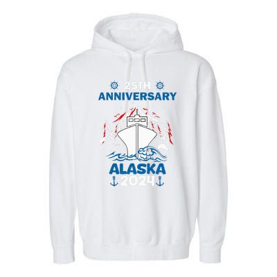 25th Anniversary Wedding Alaska Cruise 2024 Garment-Dyed Fleece Hoodie