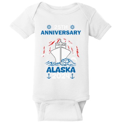 25th Anniversary Wedding Alaska Cruise 2024 Baby Bodysuit