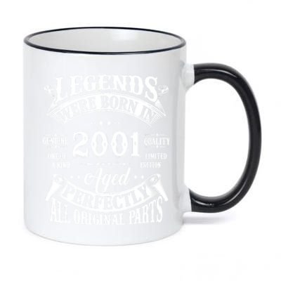 23rd Birthday 23 Years Old Vintage Legends Born In 2001 11oz Black Color Changing Mug