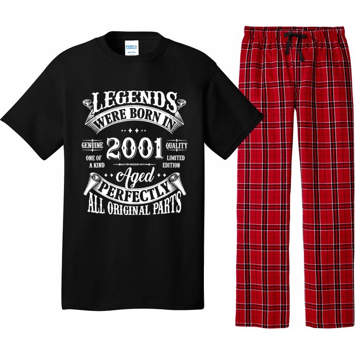 23rd Birthday 23 Years Old Vintage Legends Born In 2001 Pajama Set