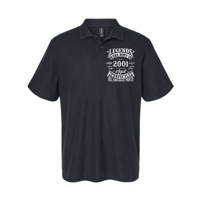 23rd Birthday 23 Years Old Vintage Legends Born In 2001 Softstyle Adult Sport Polo