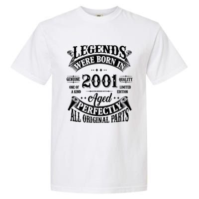 23rd Birthday 23 Years Old Vintage Legends Born In 2001 Garment-Dyed Heavyweight T-Shirt