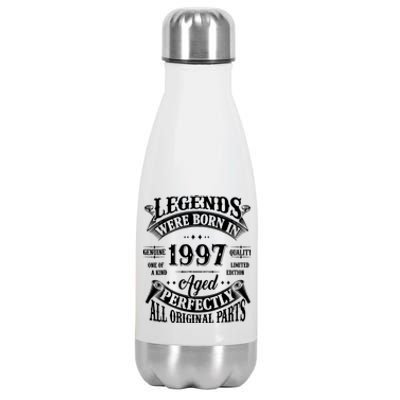 27th Birthday 27 Years Old Vintage Legends Born In 1997 Stainless Steel Insulated Water Bottle