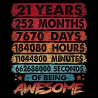 21st Birthday 21 Years Old Vintage Retro 252 Months Birthday Womens T-Shirt