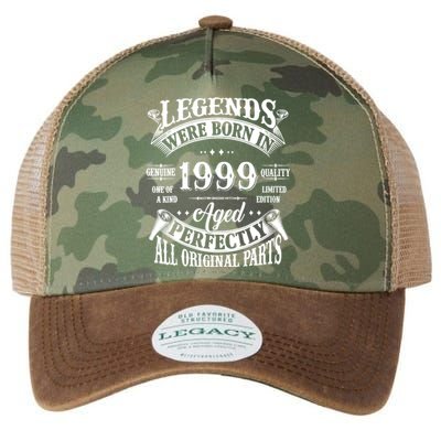 25th Birthday 25 Years Old Vintage Legends Born In 1999 Legacy Tie Dye Trucker Hat