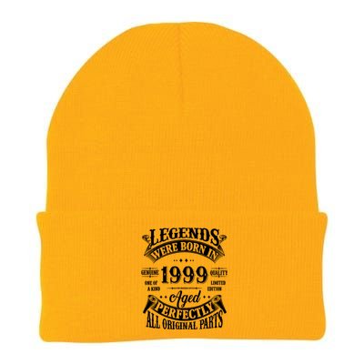 25th Birthday 25 Years Old Vintage Legends Born In 1999 Knit Cap Winter Beanie