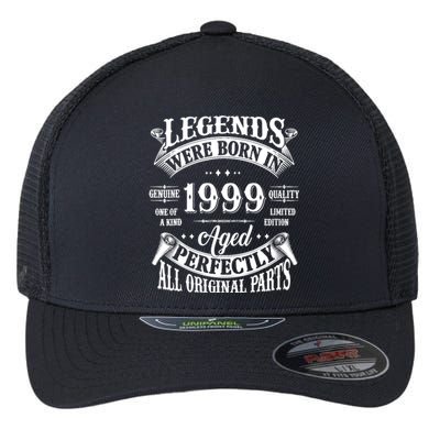 25th Birthday 25 Years Old Vintage Legends Born In 1999 Flexfit Unipanel Trucker Cap