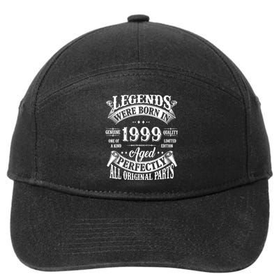 25th Birthday 25 Years Old Vintage Legends Born In 1999 7-Panel Snapback Hat