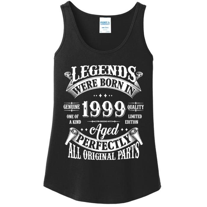 25th Birthday 25 Years Old Vintage Legends Born In 1999 Ladies Essential Tank