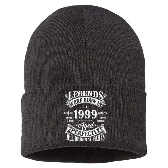 25th Birthday 25 Years Old Vintage Legends Born In 1999 Sustainable Knit Beanie