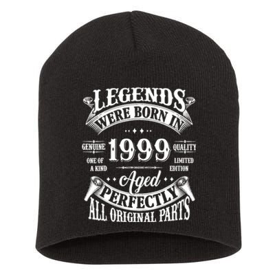 25th Birthday 25 Years Old Vintage Legends Born In 1999 Short Acrylic Beanie